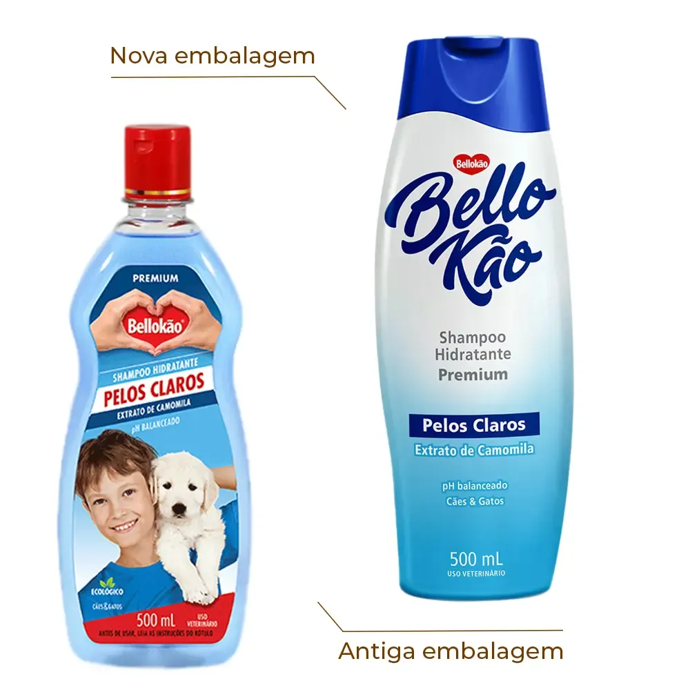 Shampoo Pelos Claros Cães e Gatos Bellokão